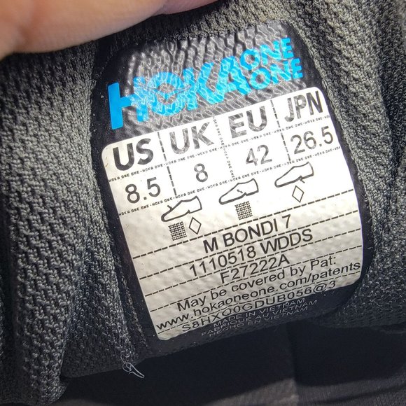 Hoka One One Bondi 7 Mens 8.5 Wild Dove Gray Sneaker Shoes Athletic 1110518 WDDS